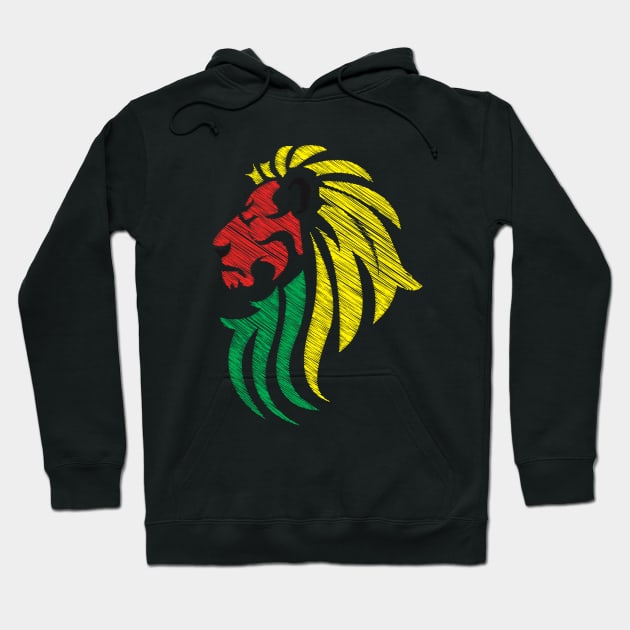 Lion Reggae Colors Cool Flag - Reggae Music DJ! Hoodie by ddtk